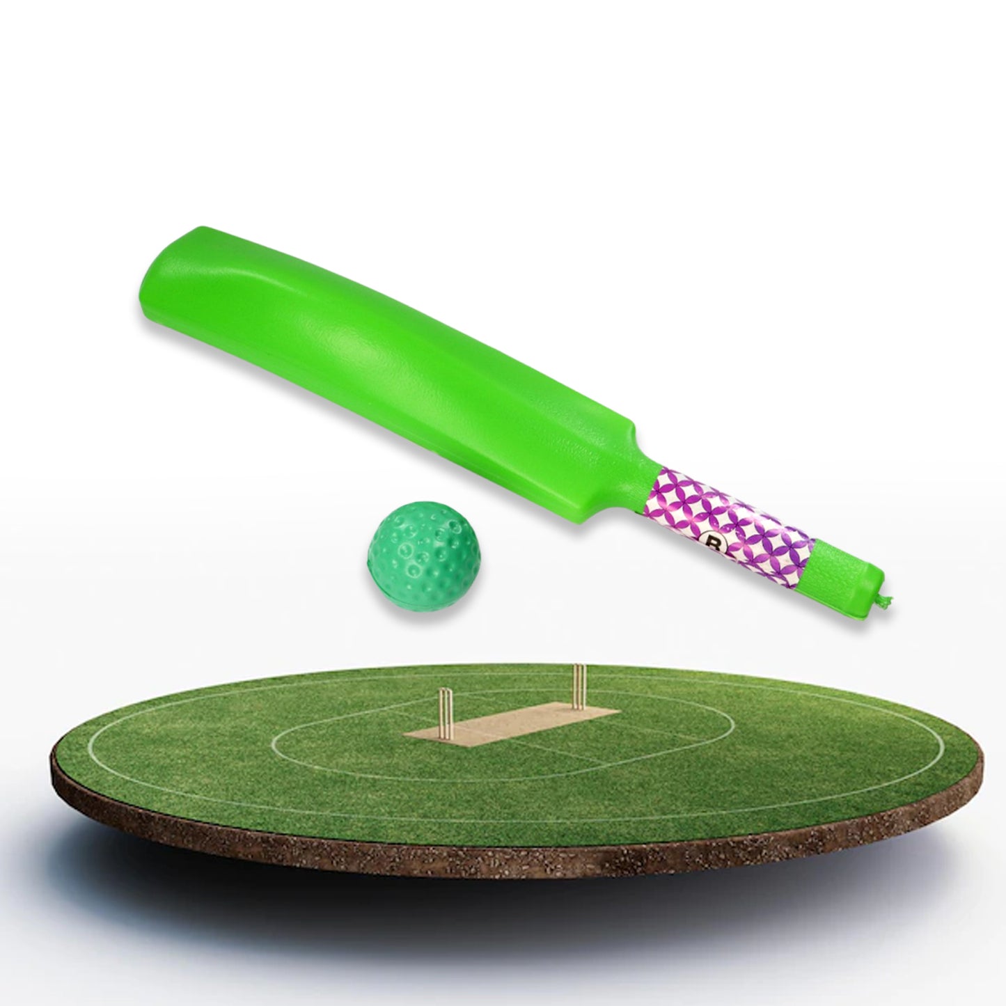 Wukusy 8022a plastic cricket bat and ball toy set for kids, featuring a colorful plastic cricket bat and matching ball.
