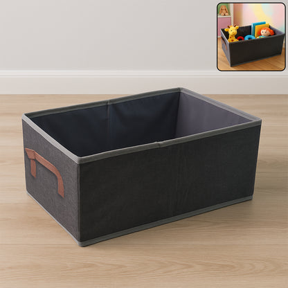 Wukusy foldable rectangular travel storage box with handle, 46x28 cm, shown open with contents inside.