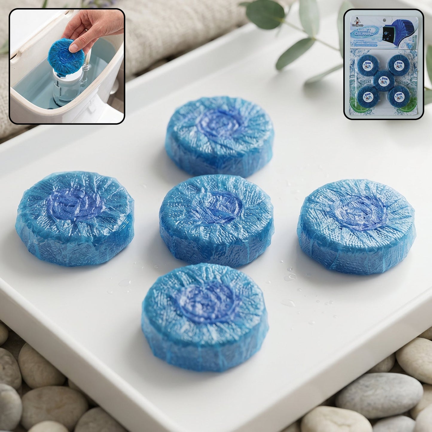 Wukusy automatic flushing toilet cleaner bottle with long-lasting freshening solution for bathroom freshness.