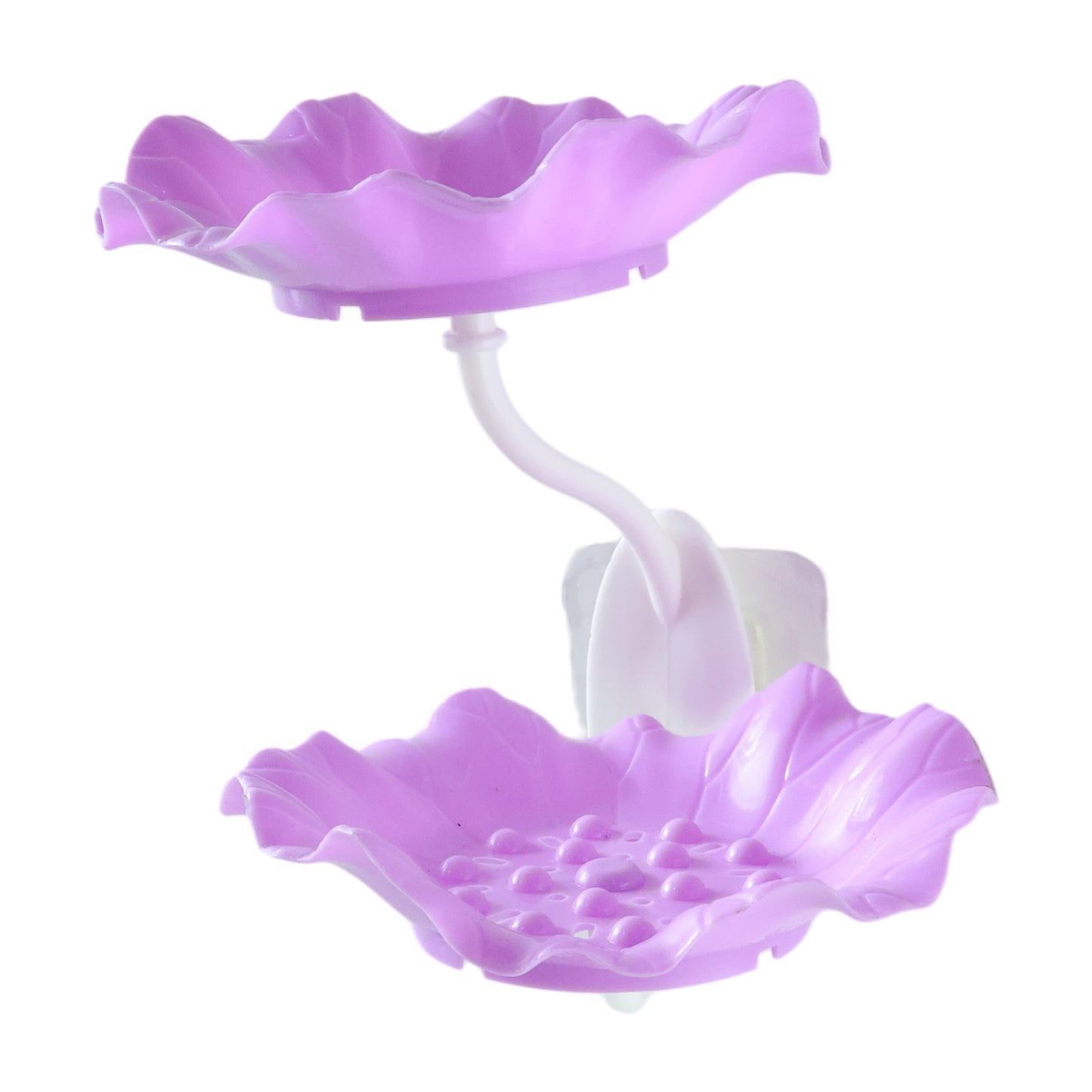 Wall mounted Wukusy plastic 2-layer soap dish holder with drainage slots, designed for bathroom wall storage and organization.
