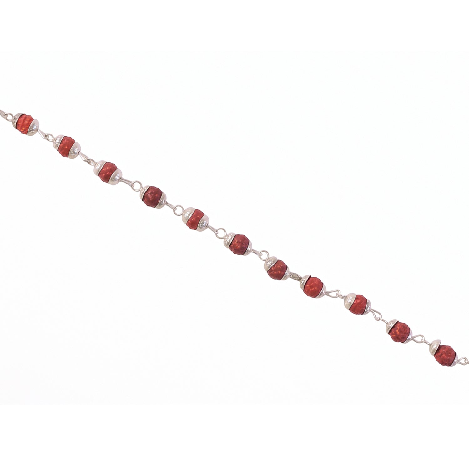 Rudraksha Bead Bracelet Rakhi Silver-plated Cap Beads Rakhi For Brother (1 Pc)