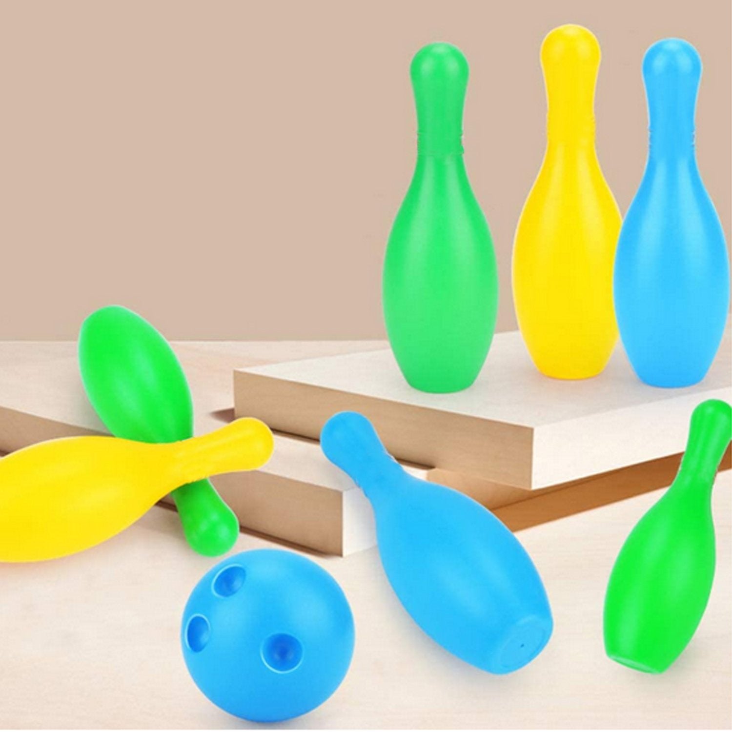 Wukusy 8011 prime quality kids bowling game set with colorful pins and ball, ideal for children's indoor play and fun.