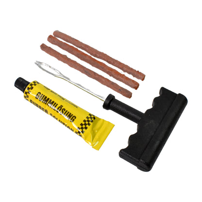 Wukusy tyre puncture repair kit with 3 seal strips, 5-piece set, including tools for quick bike or motorcycle tyre repairs