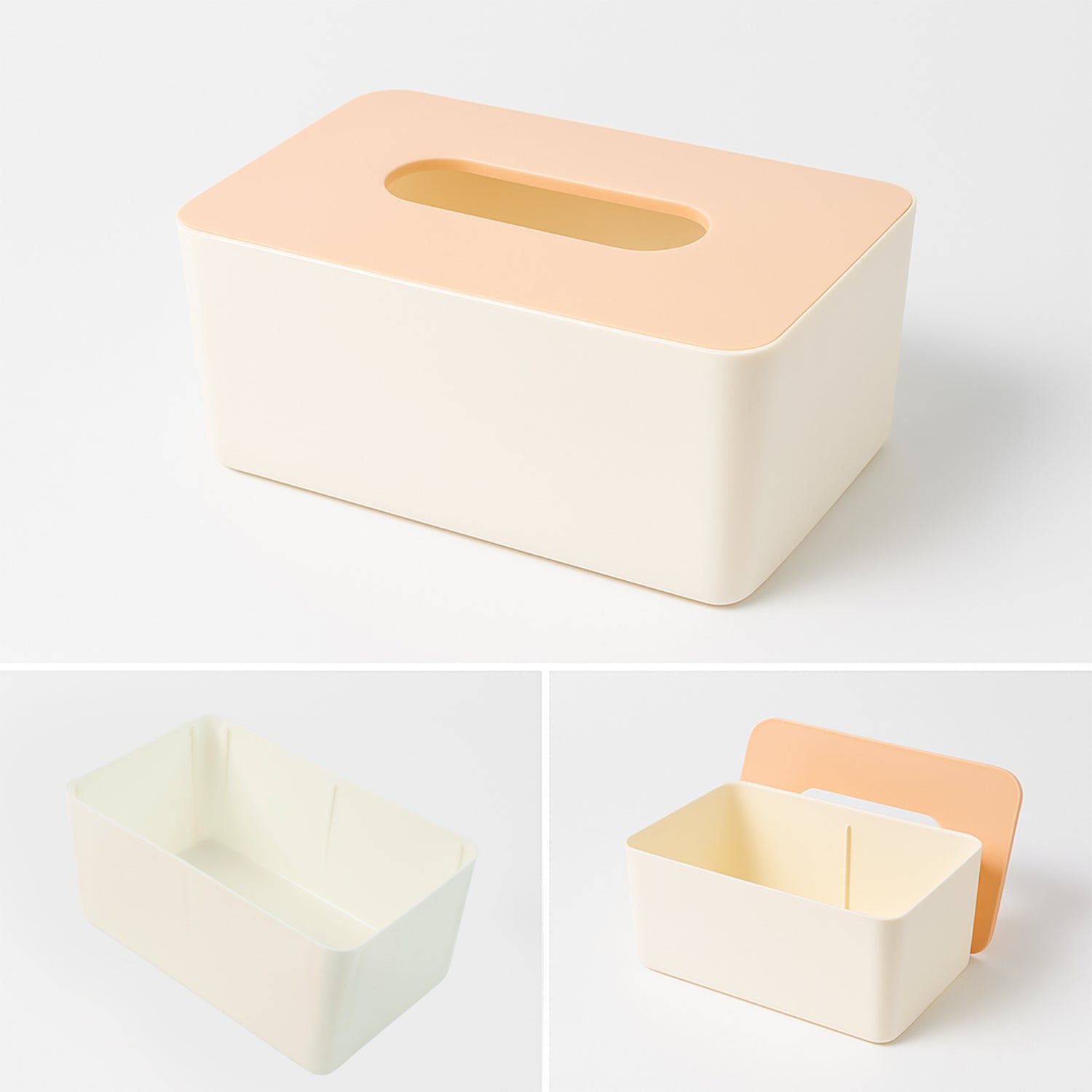 Modern Wukusy tissue box holder in sleek design, featuring a smooth surface and open top for easy tissue access.