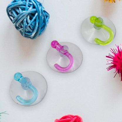 Set of 12 transparent rubber vacuum sucker hooks from Wukusy with strong suction cups for hanging lightweight items.