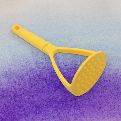 Wukusy 5493 Kitchen Food Masher with comfortable grip, heavy-duty potato masher for vegetables, fruits, beans, and potatoes.