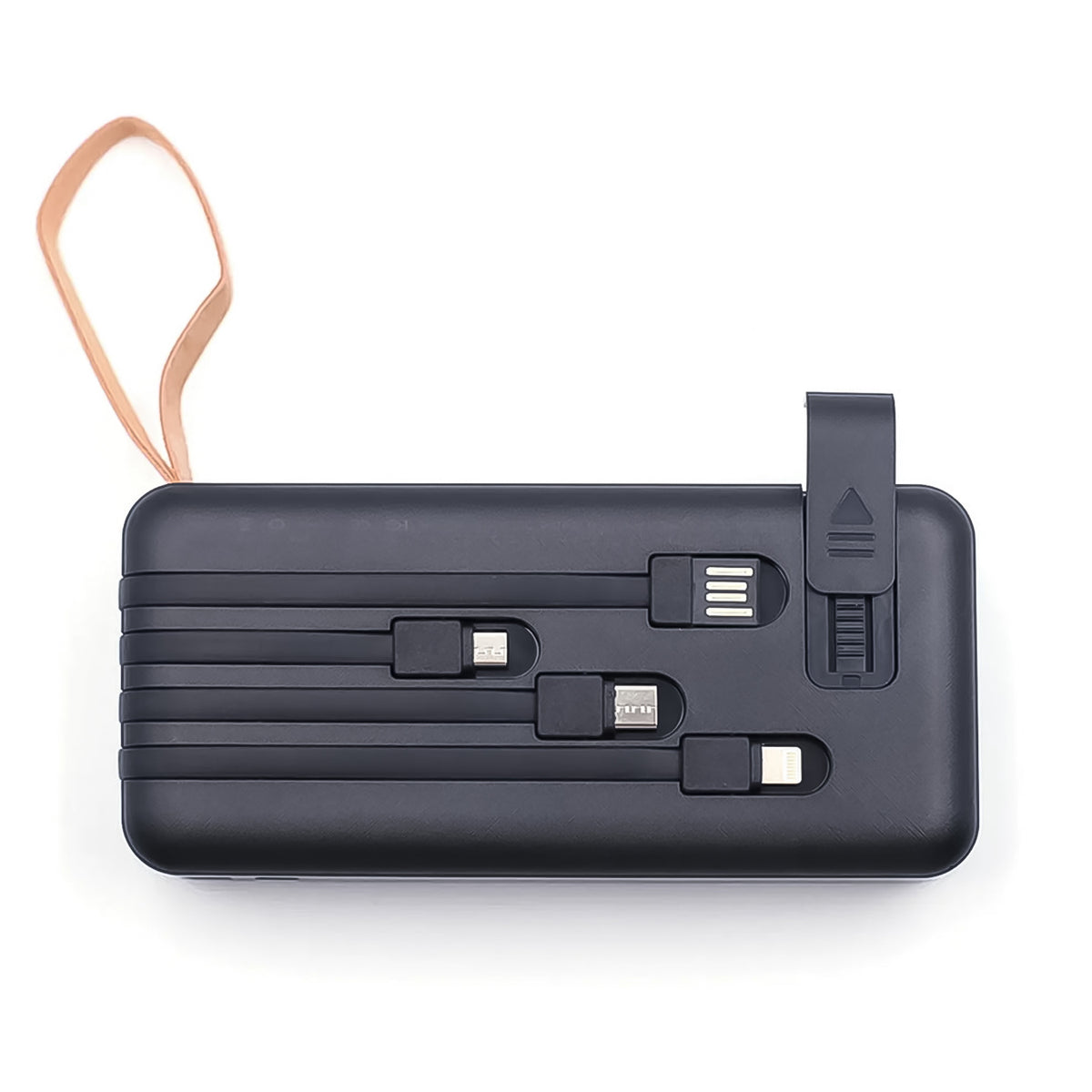 Wukusy 10,000mAh fast charging power bank with 4-in-1 USB ports and mobile holder, compact electronic device for charging on the go