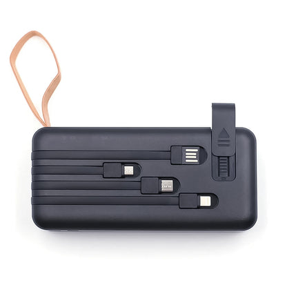 Wukusy 10,000mAh fast charging power bank with 4-in-1 USB ports and mobile holder, compact electronic device for charging on the go