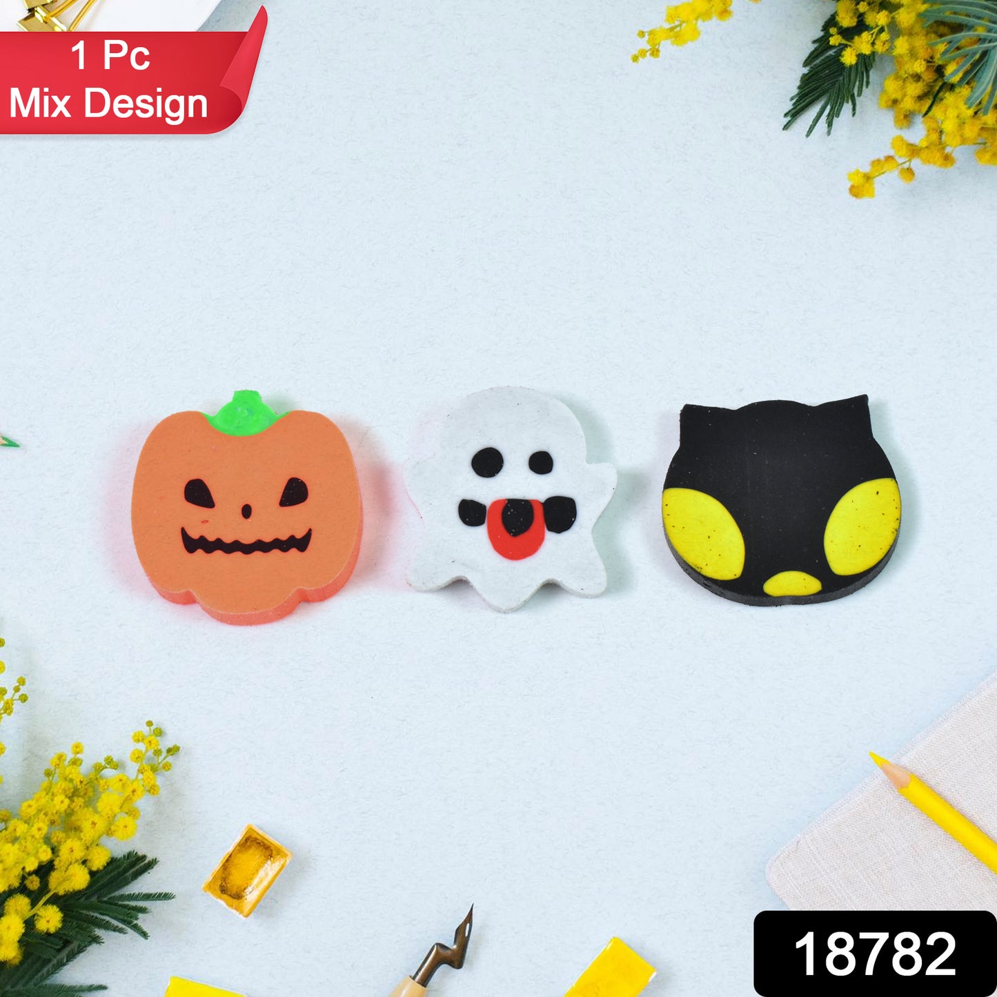 Colorful cartoon shape rubber eraser from Wukusy, designed for office use, featuring a playful mix of vibrant colors and fun shapes.