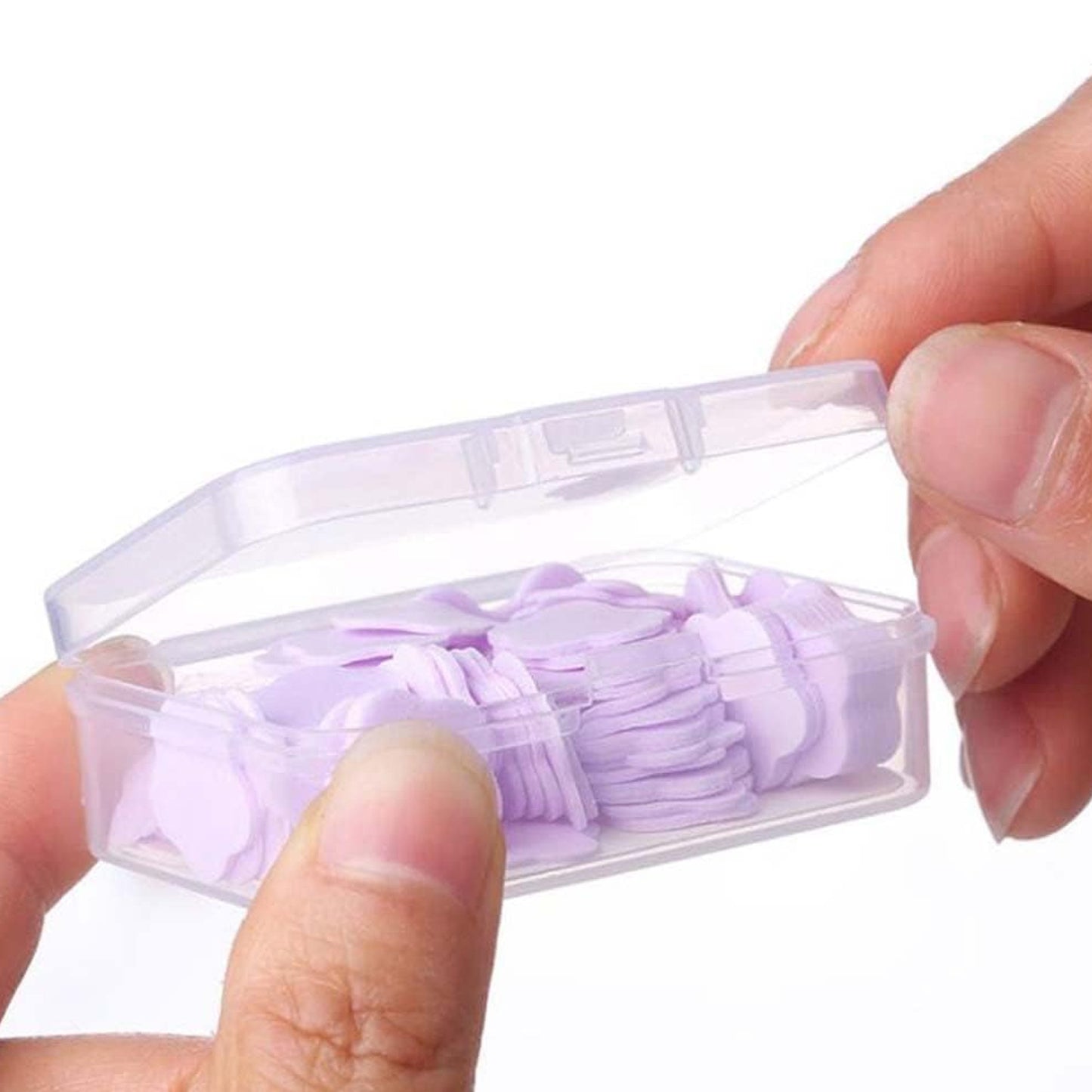 Set of 100 Wukusy flower-shaped portable travel soap paper sheets in mixed colors, ideal for convenient home and travel hygiene.