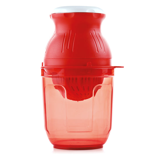 Wukusy Supermom handheld manual juicer for home use, compact kitchen tool for fresh fruit juice extraction.