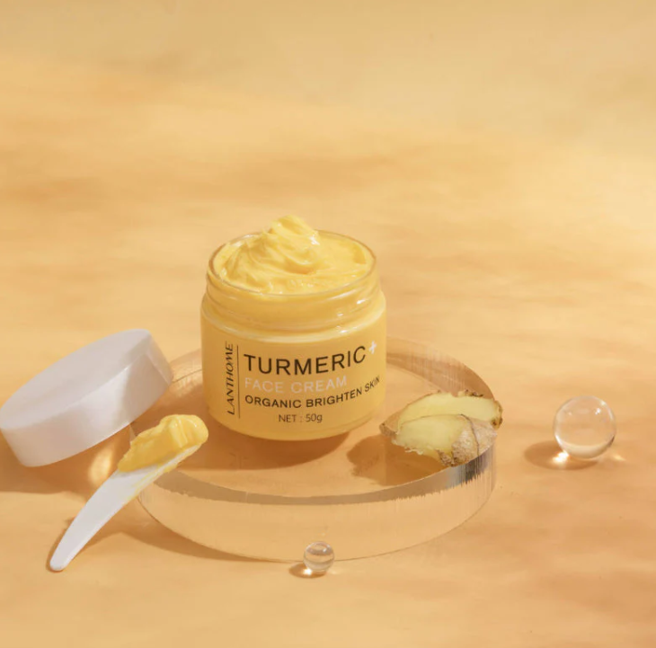 Two jars of Drpshippr turmeric face cream for beauty and personal care, featuring a natural turmeric-infused skincare product.