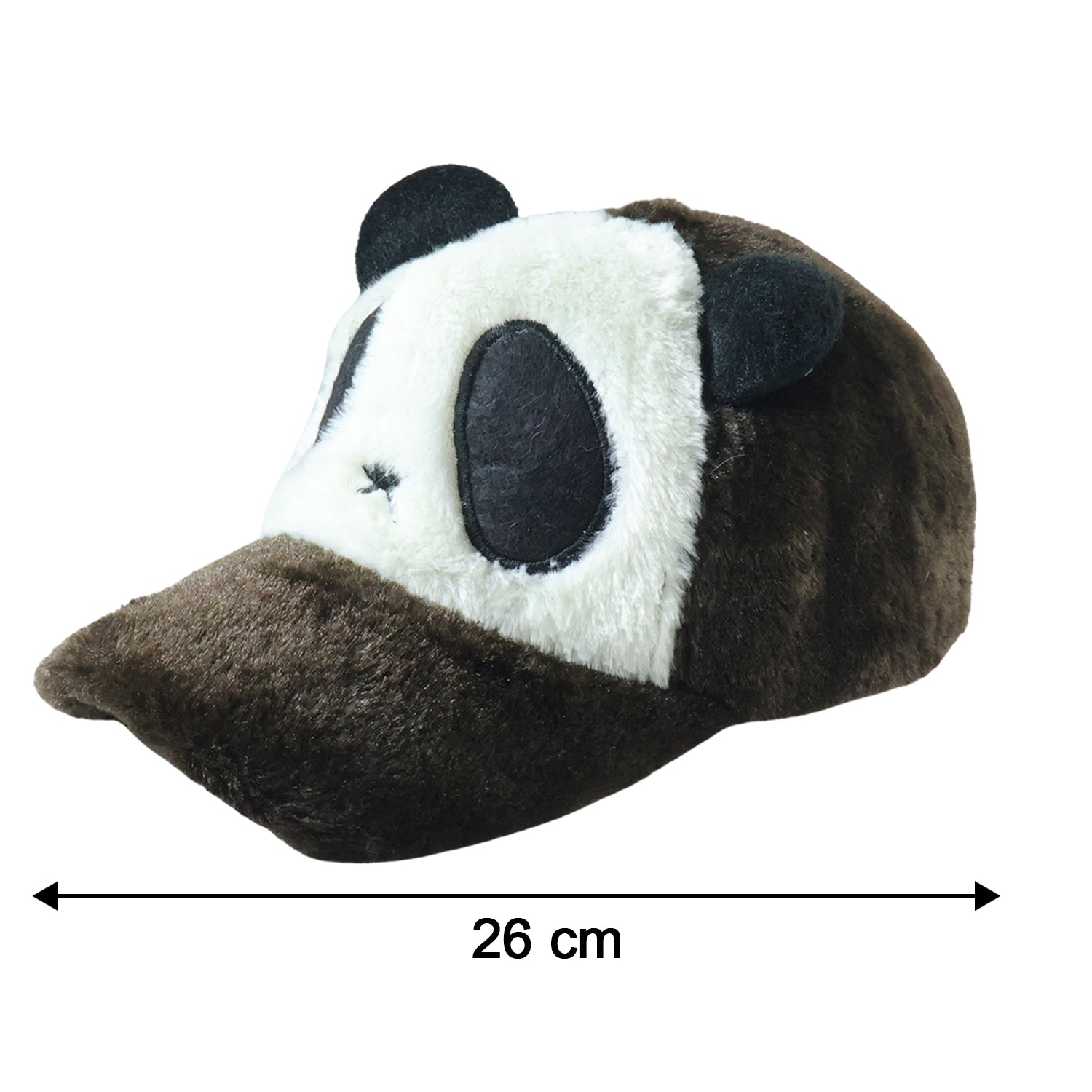 Wukusy cute panda design plush winter cap with panda face and ears, cozy and warm for cold weather.
