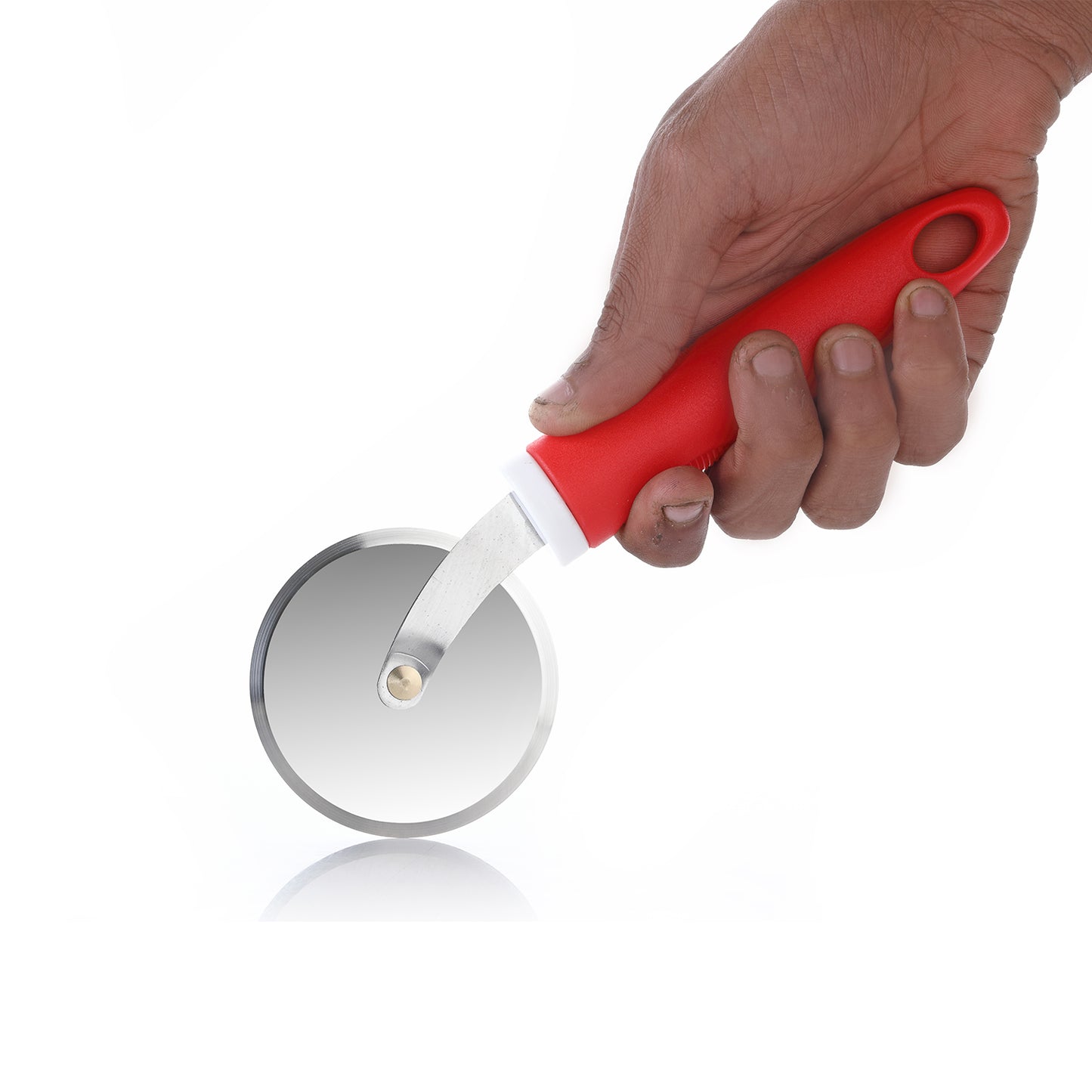 Wukusy Ganesh Pizza Pastry Cutter Wheel made of stainless steel, designed for slicing pizza and pastries easily.