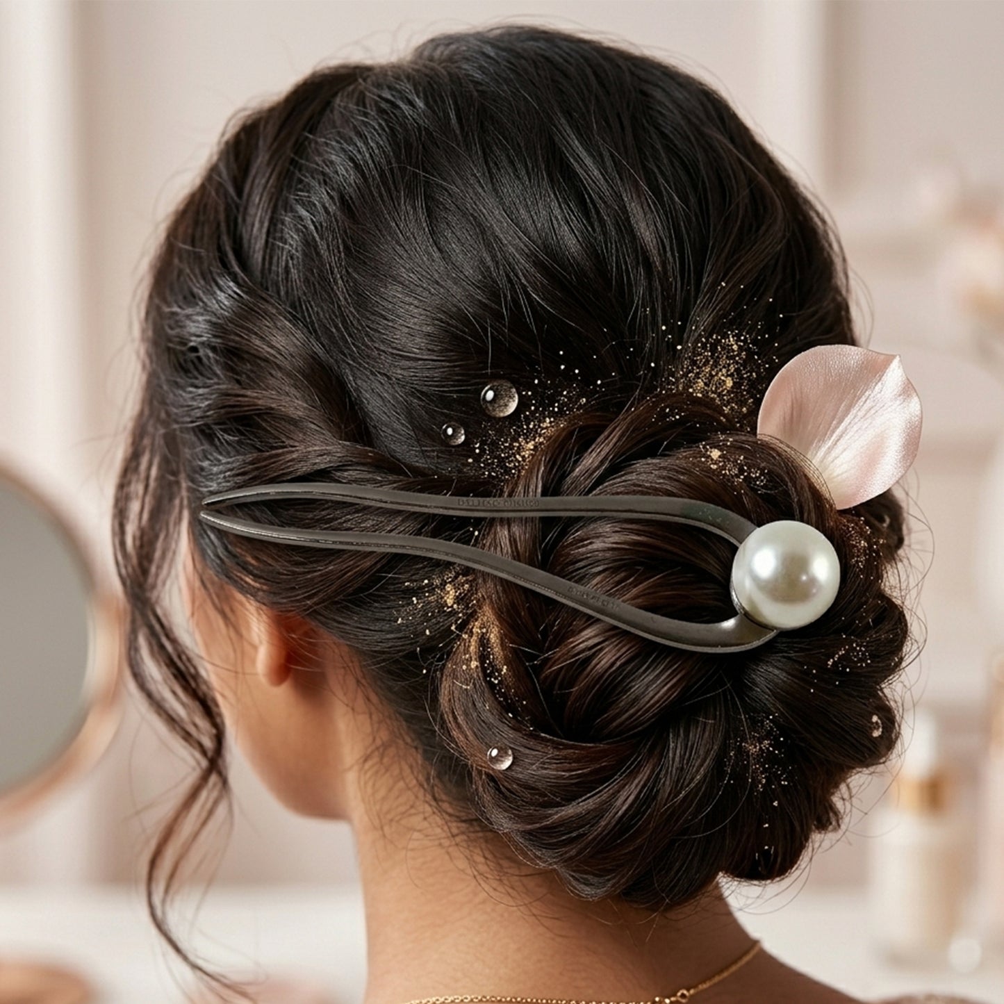 Wukusy elegant pearl design hair pin clip with decorative pearls, perfect for securing hair in a stylish way