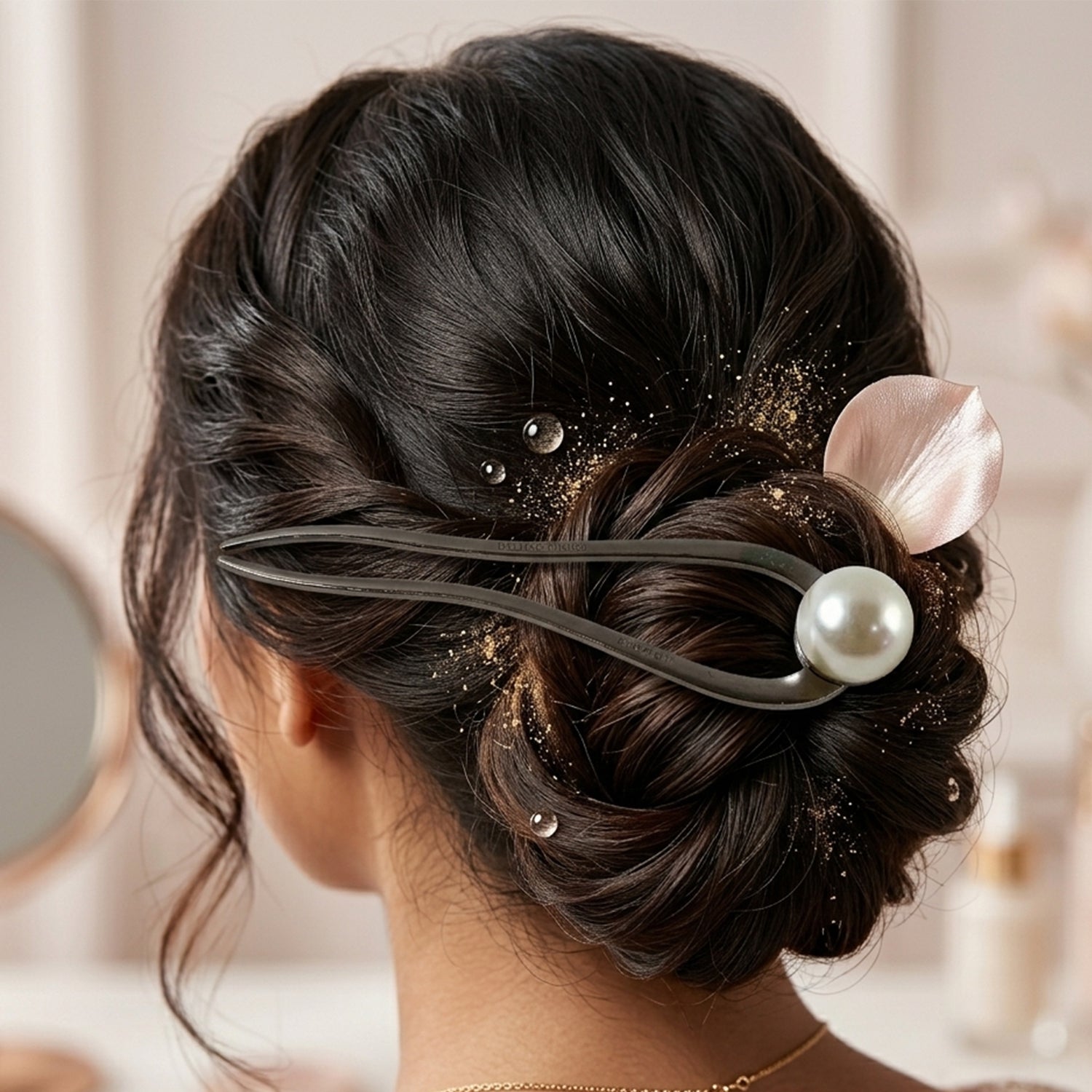 Wukusy elegant pearl design hair pin clip with decorative pearls, perfect for securing hair in a stylish way