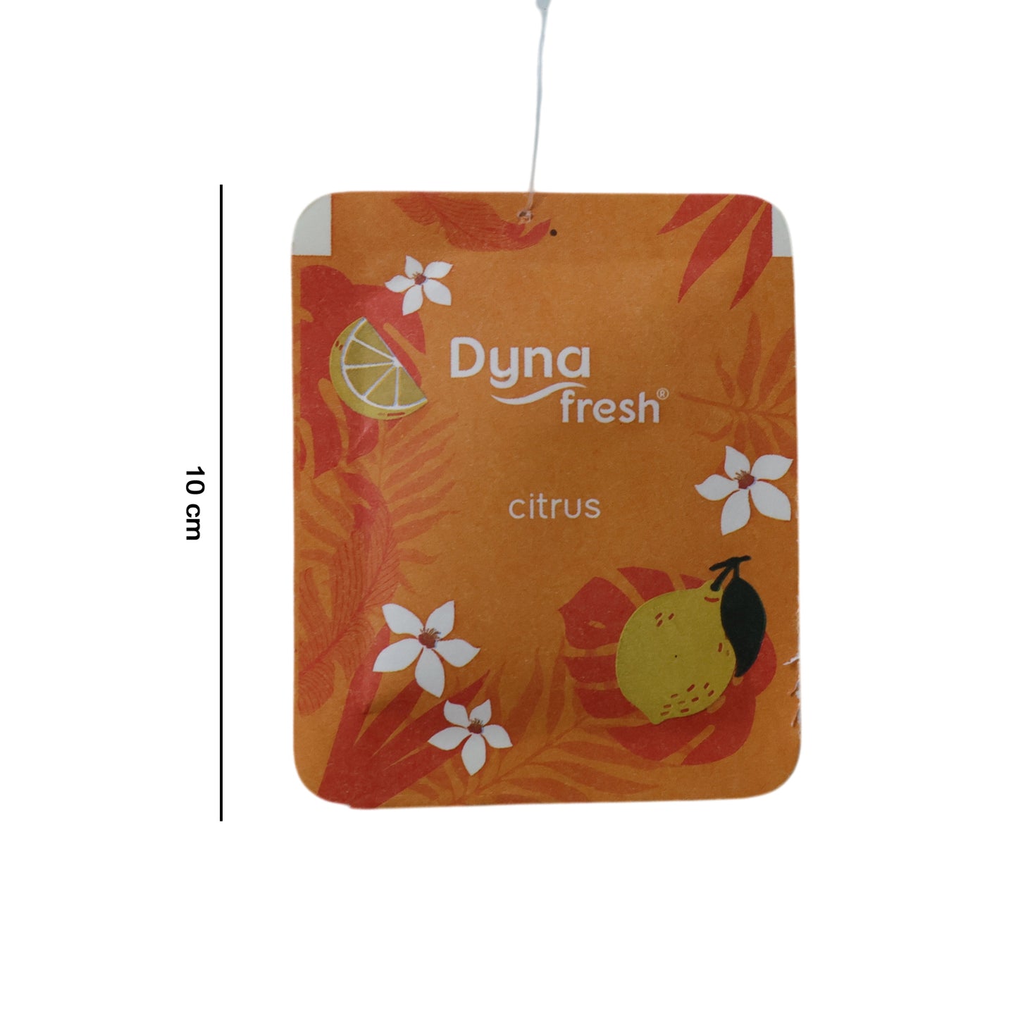 Wukusy Citrus Hanging Air Freshener Gel, 10g, with vibrant orange and lemon scent, hanging in a cozy indoor space.