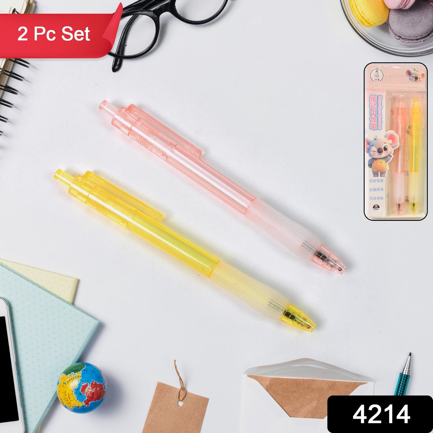 Wukusy lightweight black ballpoint pens set, smooth writing, ideal for office use, shown with two pens on a plain background.