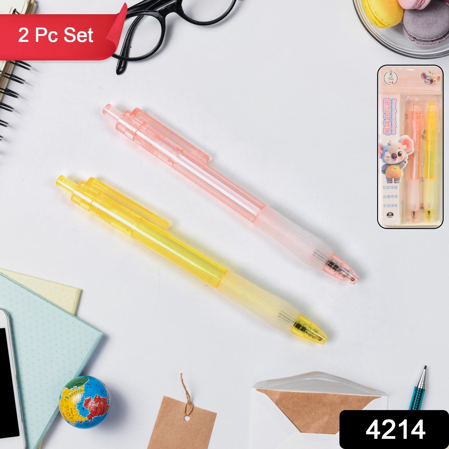 Wukusy lightweight black ballpoint pens set, smooth writing, ideal for office use, shown with two pens on a plain background.