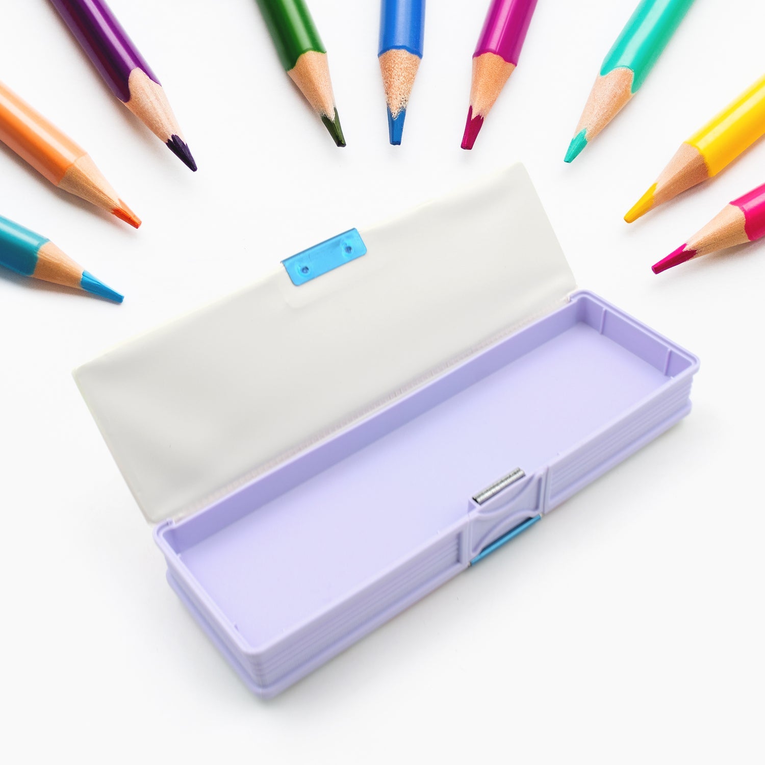 Wukusy 4138 multipurpose plastic pencil case with double compartments, cartoon print, ideal for school supplies and organization.