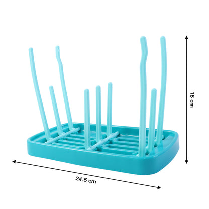 Wukusy baby feeding bottle drying rack with multiple slots for drying bottles and accessories, made of durable plastic.