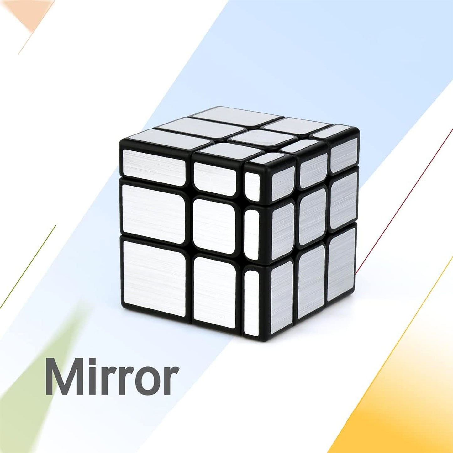 Wukusy Mirror Cube 3x3 puzzle with reflective silver surfaces, showcasing a shiny, smooth, and intricately designed twistable toy.