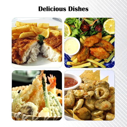 Wukusy stainless steel deep fryer basket with long handle, suitable for frying and draining food, shown in a close-up view.