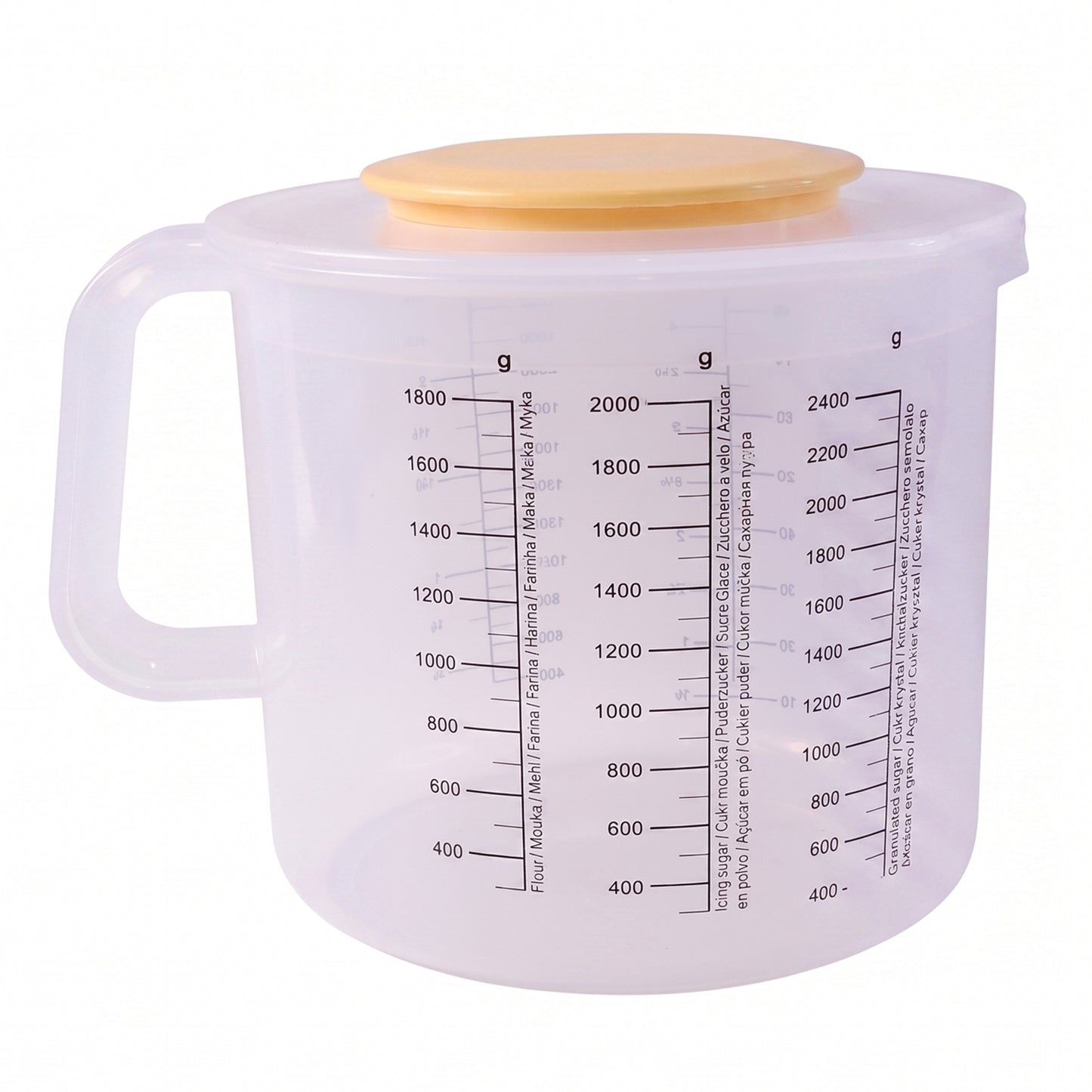 Wukusy plastic measurement storage box with lid, clear container for organized kitchen or craft supplies.