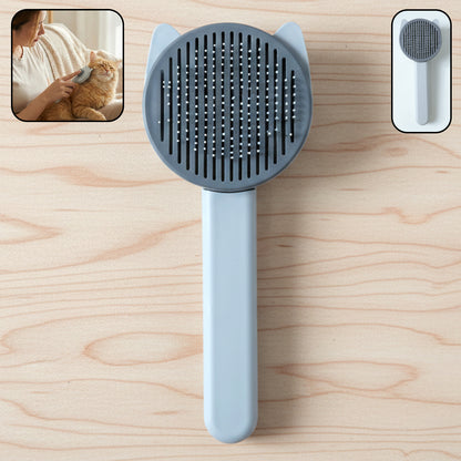 Wukusy soft pet hair removal needle comb with fine metal teeth for grooming and detangling pets' fur.