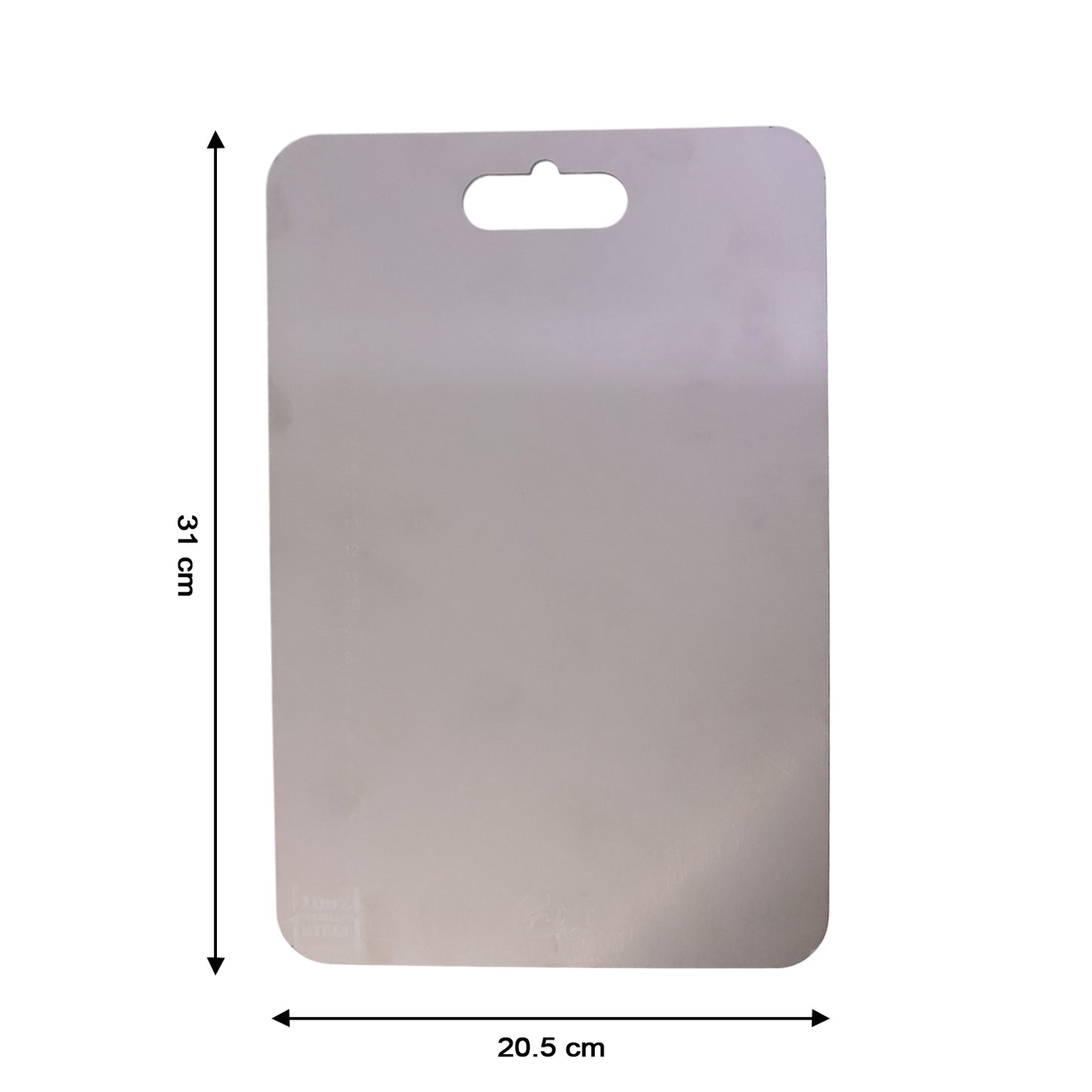 Large stainless steel chopping cutting board by Wukusy, durable and sleek surface for food prep and kitchen use.