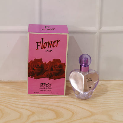 Wukusy Flower Paris Heart-shaped Eau De Perfume bottle, 30ml, with floral design and elegant packaging.