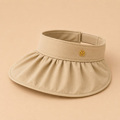 Wukusy women's wide brim sun visor cap with adjustable strap, summer outdoor headwear in a random color, lightweight and breathable.