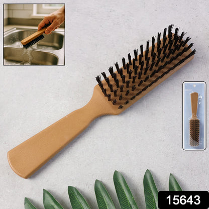 Wukusy multipurpose plastic handle cleaning brush with ergonomic grip, ideal for kitchen and home cleaning tasks.