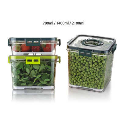 Set of transparent, air-tight kitchen containers by Drpshippr for organized storage and fresh food preservation.