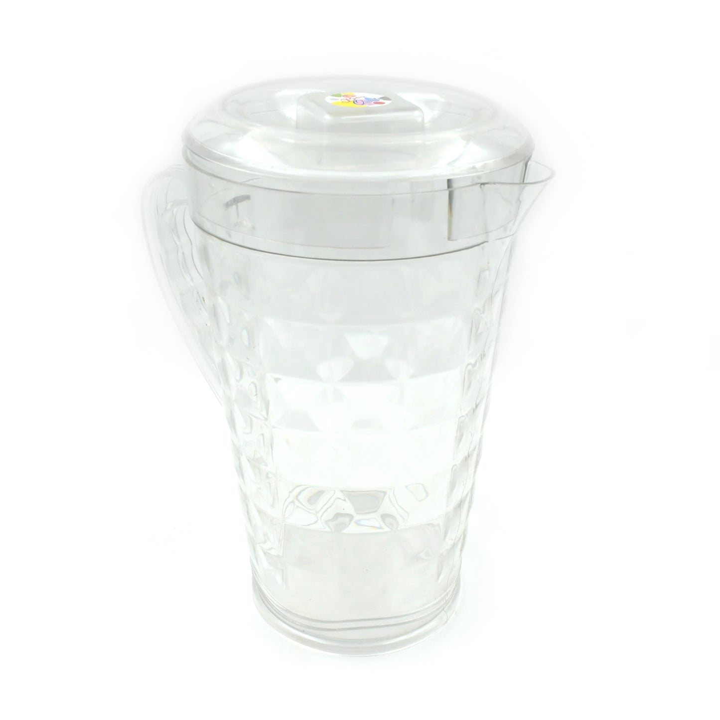 Wukusy 3692 Mocktail Pet Plastic Jug with lid, transparent reusable water pitcher for home or restaurant use.