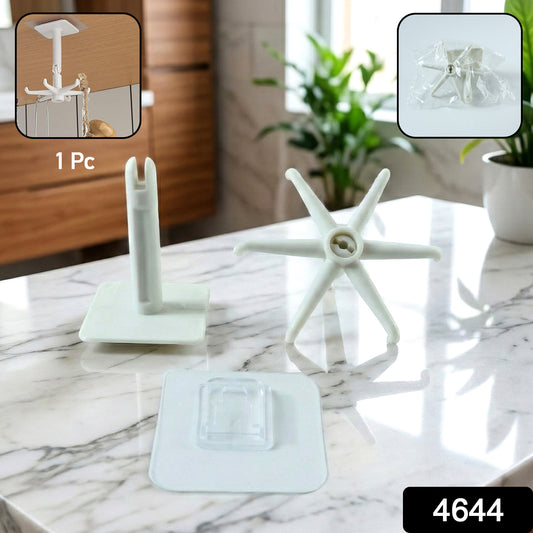 Wukusy 4644 waterproof wall-mounted hook with 360-degree rotating, self-adhesive, folding design for versatile storage.