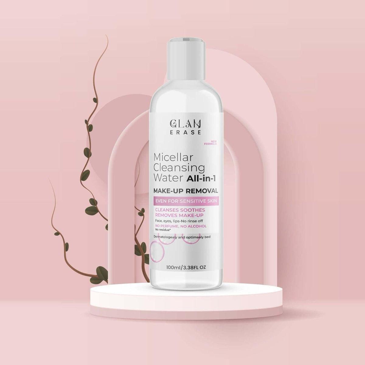 Two bottles of Drpshippr All-in-1 Makeup Removal in 100ml size, suitable for gentle face cleansing and makeup removal.
