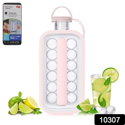 Wukusy 2-in-1 portable ice ball maker with 17 round ice cube molds for home and kitchen use, compact and easy to use.
