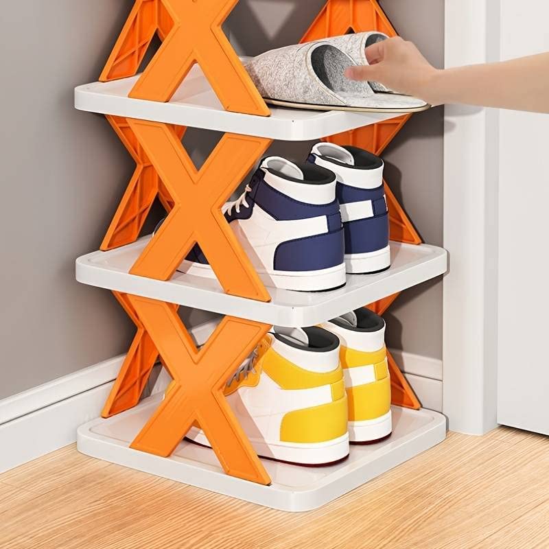 Wukusy 5-tier shoe stand rack with stable structure, ideal for small closets or entryways, offering space-saving shoe storage