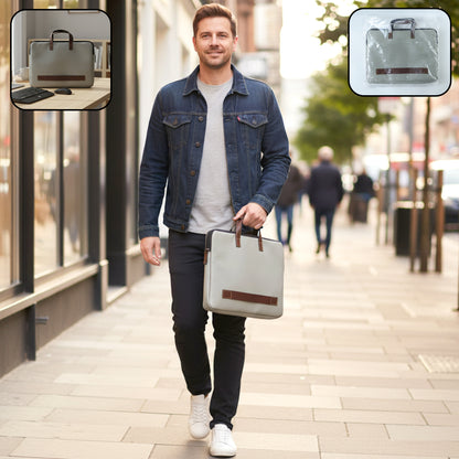 Wukusy professional business carry bag, 37x28 cm, with handles and multiple compartments for documents and essentials.
