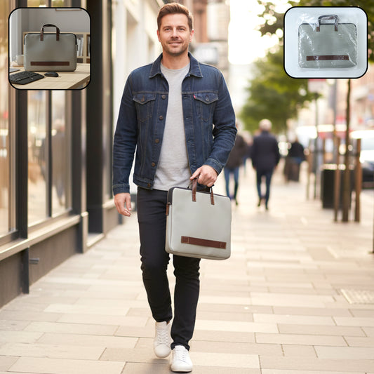 Wukusy professional business carry bag, 37x28 cm, with handles and multiple compartments for documents and essentials.