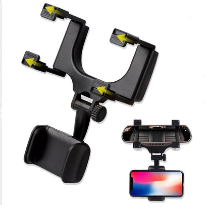 Wukusy universal rear view mirror mobile phone holder mount attached to vehicle rearview mirror for hands-free phone use