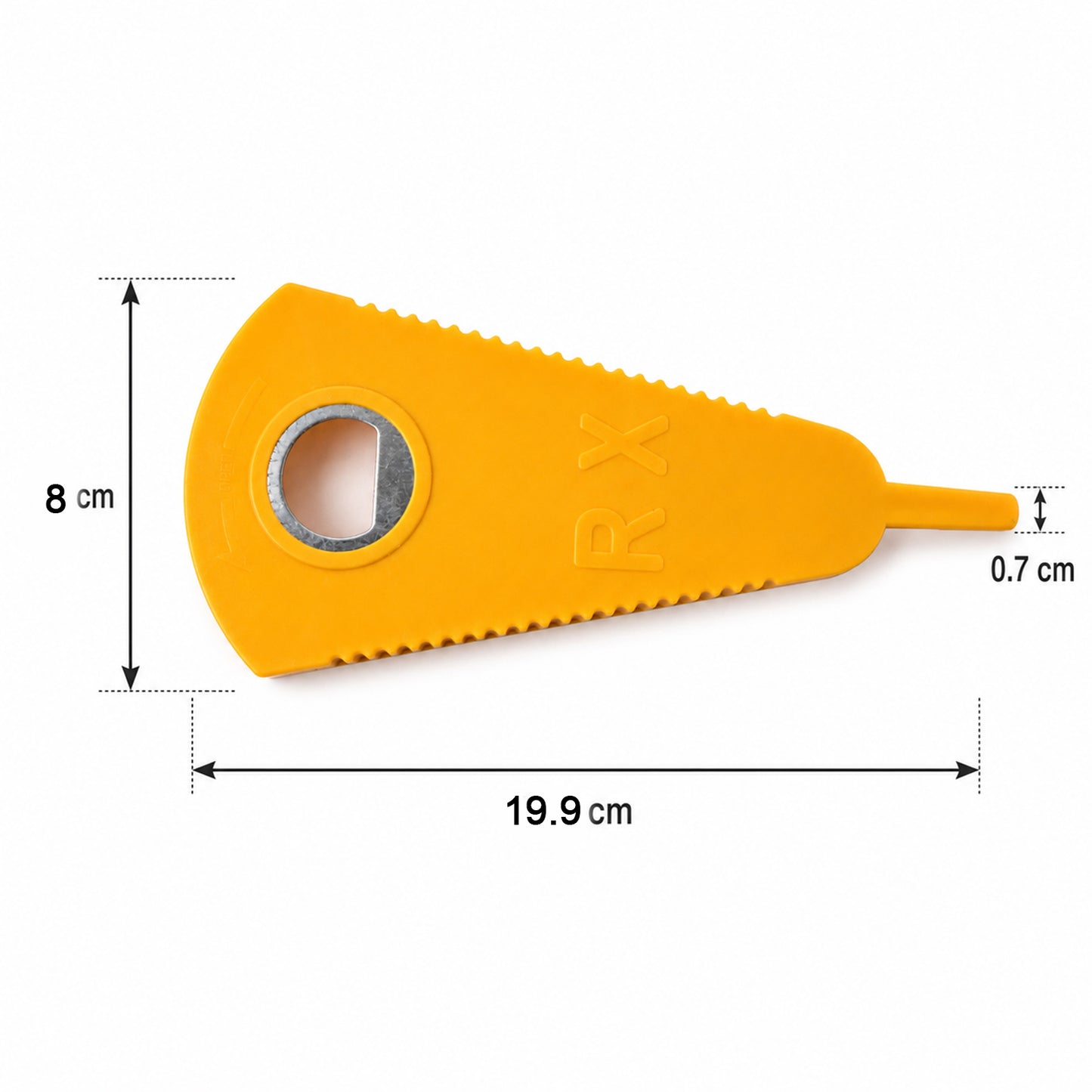 Stainless steel Wukusy multipurpose bottle opener tool for kitchen and bar, featuring a sturdy design for opening cans and bottles.