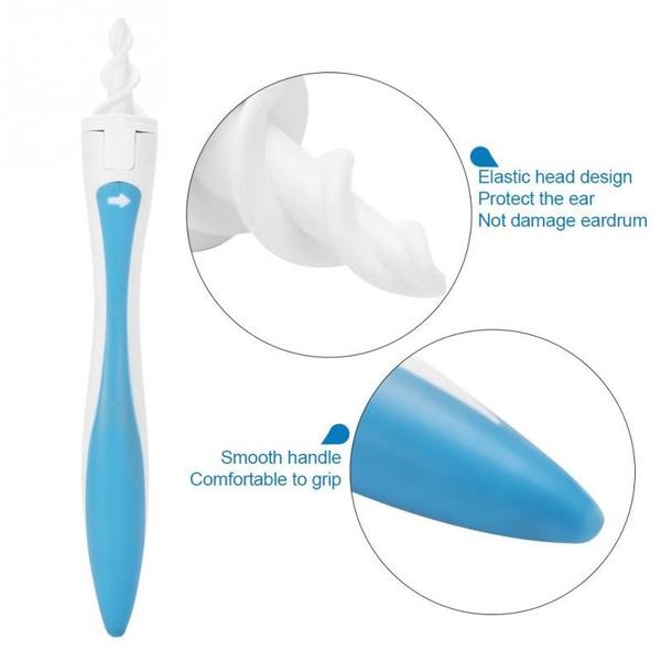 Wukusy Smart Swab silicone earwax removal tool with 16 disposable soft tips, designed for safe, easy ear cleaning.