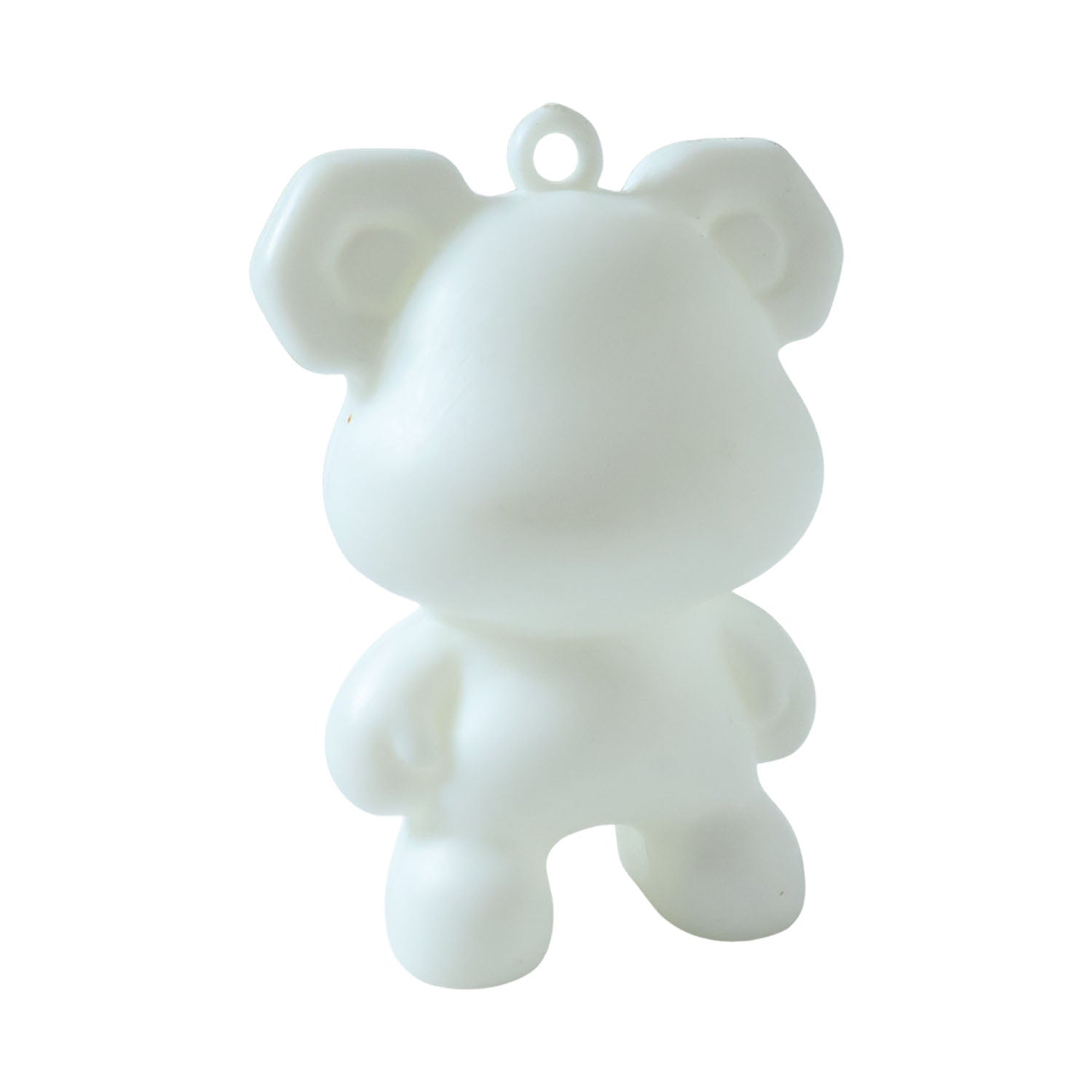 Wukusy cute bear-shaped mini figure keychain showing a detailed small bear figure with a keyring attachment