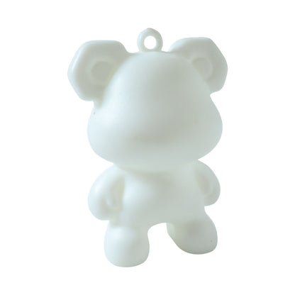 Wukusy cute bear-shaped mini figure keychain showing a detailed small bear figure with a keyring attachment