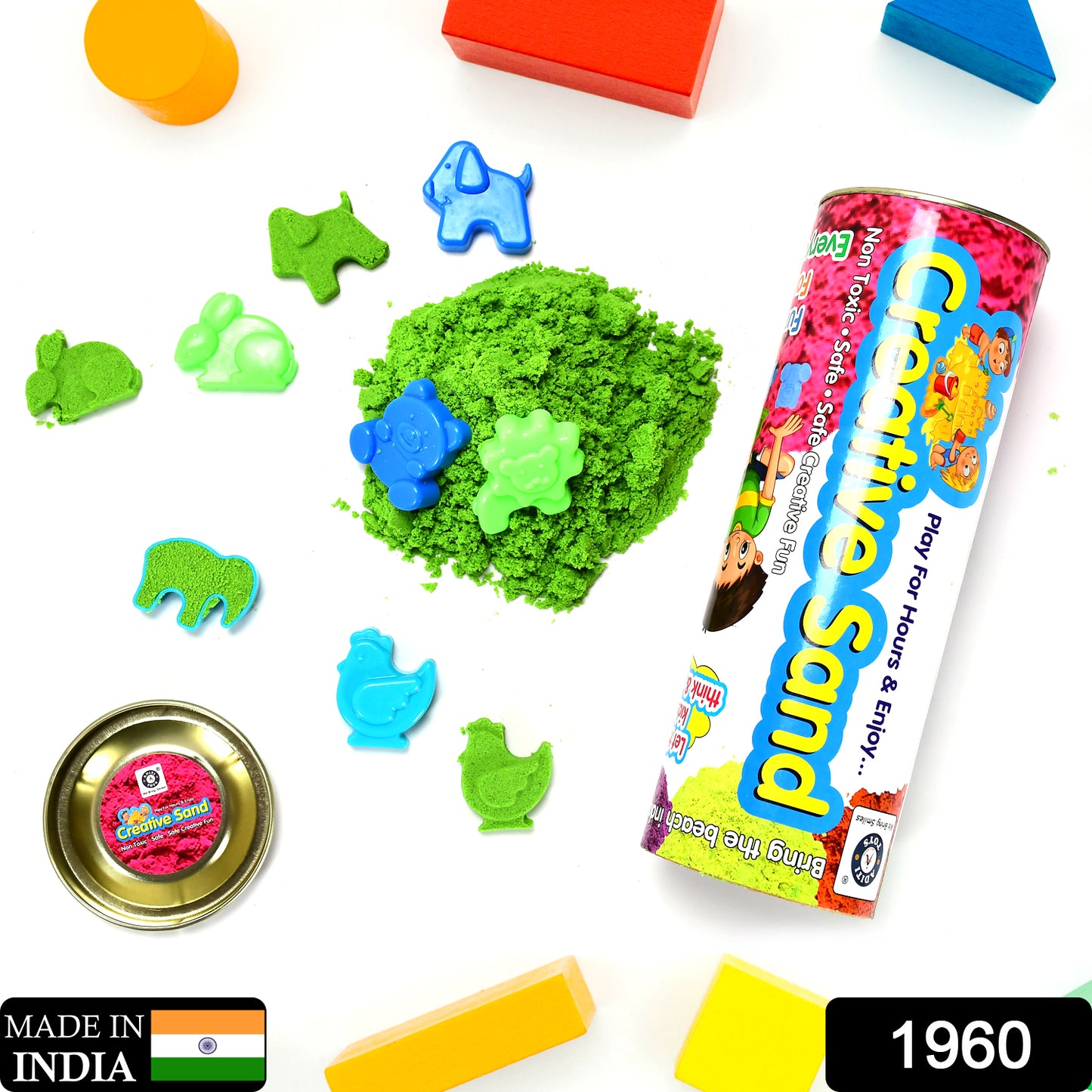 Wukusy 1960 Creative Sand for Kids, natural kinetic sand kit with soft sand clay for children's sensory and activity play.