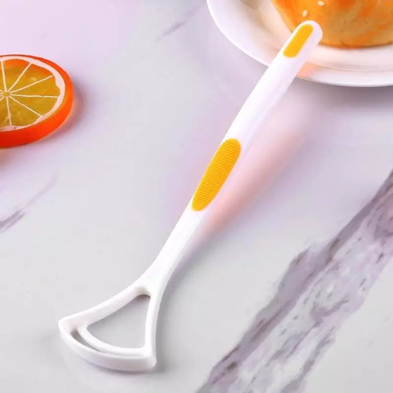 Wukusy hot away hand scraper with silica handle, fashion tongue cleaner brush for oral hygiene and cleaning in health and beauty.