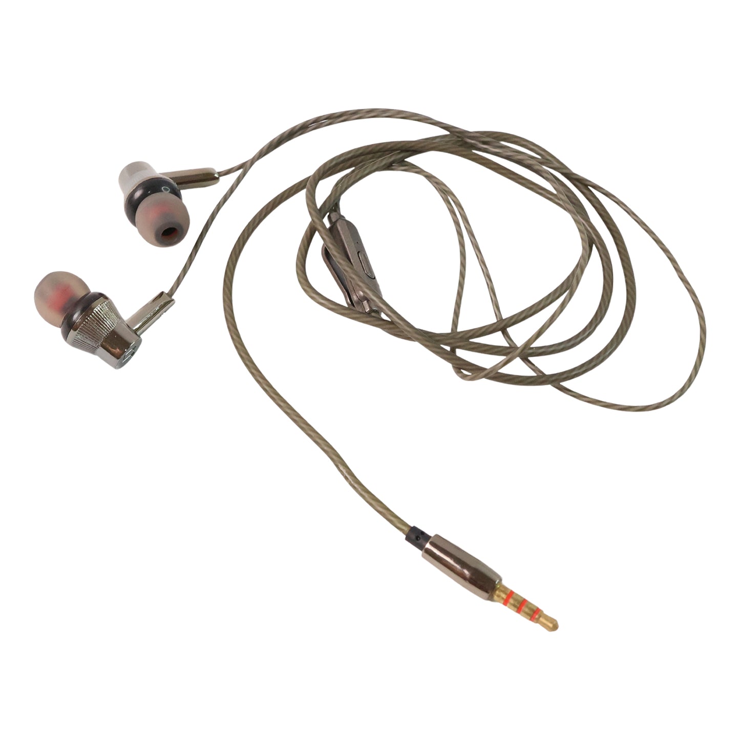 Wukusy premium wired earphones with microphone for mobile devices, black with inline remote and control button.