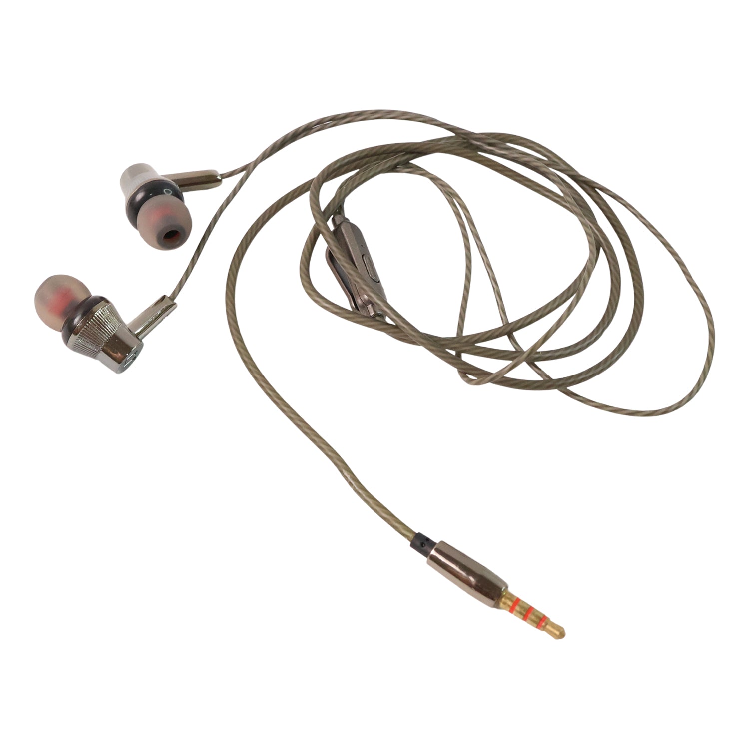 Wukusy premium wired earphones with microphone for mobile devices, black with inline remote and control button.